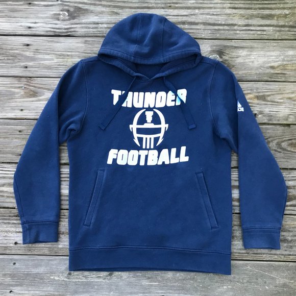 adidas Other - Adidas Men Hood Pull Over Jacket Blue THUNDER FOOT